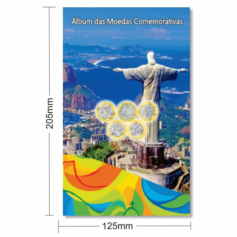 Álbum para moedas das Olimpíadas modelo 1 Rio 2016 - Compacto