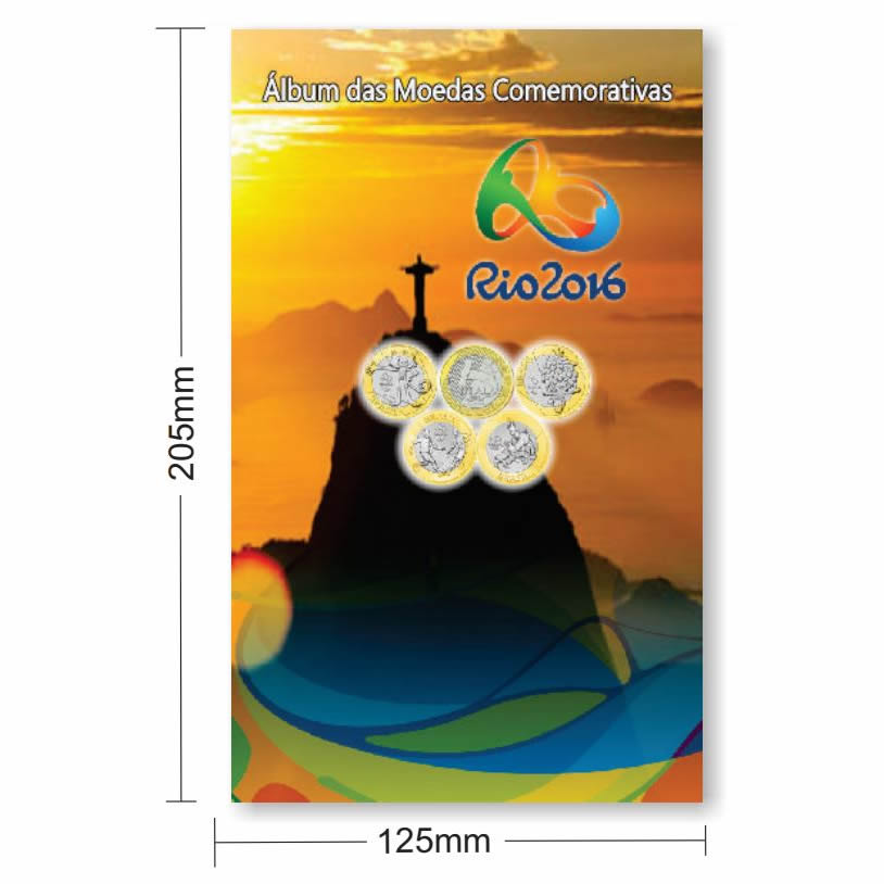 Álbum para moedas das Olimpíadas modelo 2 Rio 2016 - Compacto